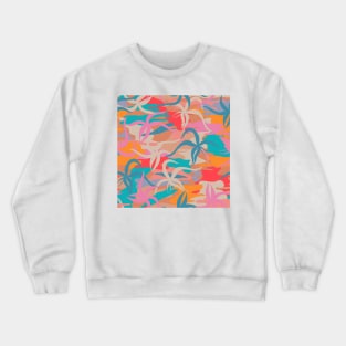 Tahiti Garden II. / Vibrant Plants in Red, Orange, Pink and Turquoise Crewneck Sweatshirt